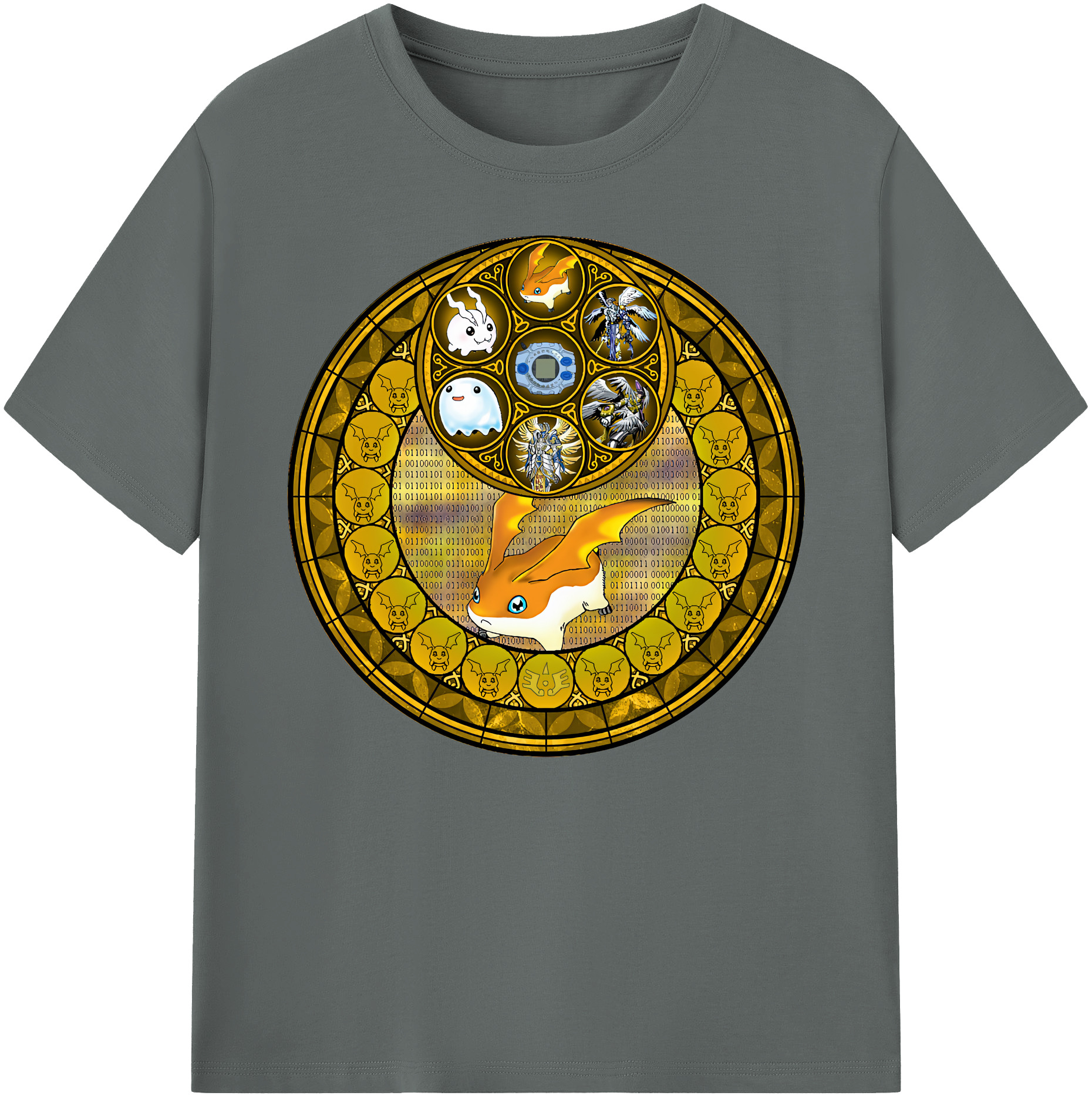 （画像用） Digimon デジタルモンスター/デジモン 綿100％ メンズ半袖Tシャツ｜肌触りやわらか＆通気性